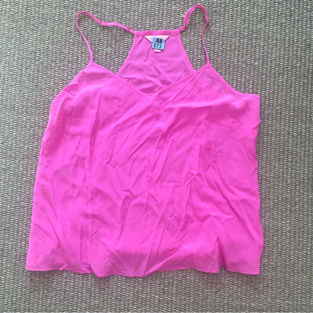 Lilly Pulitzer bright pink silk top - Picture 2 of 4